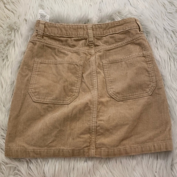 Hollister Ultra High Rise Tan Corduroy Mini Skirt Juniors Size 9 Full Zip Front - Picture 6 of 10